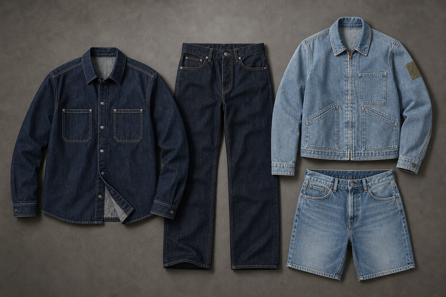 Men's dark and light wash denim capsule