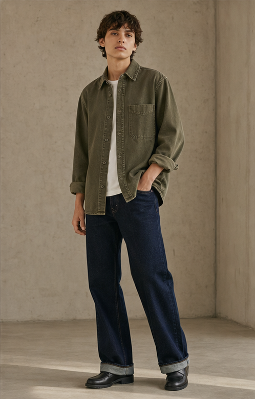 Utility Overshirt denim product development reference