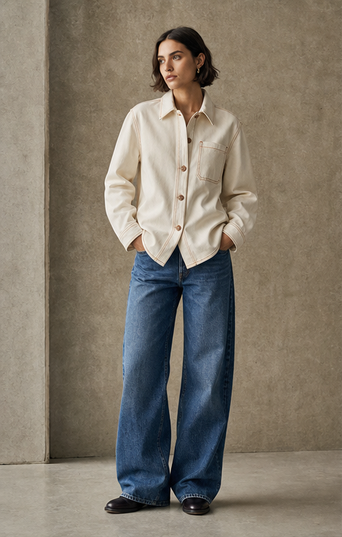 Ecru Shirt Jacket denim product development reference