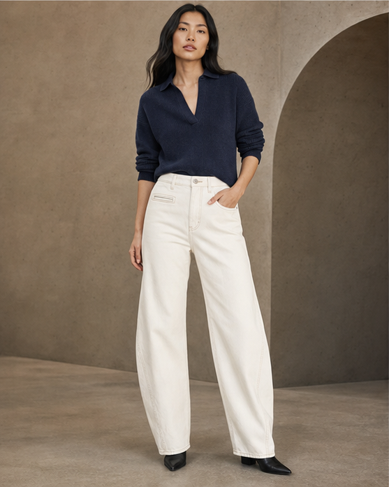 Ecru Curve Leg denim product development reference