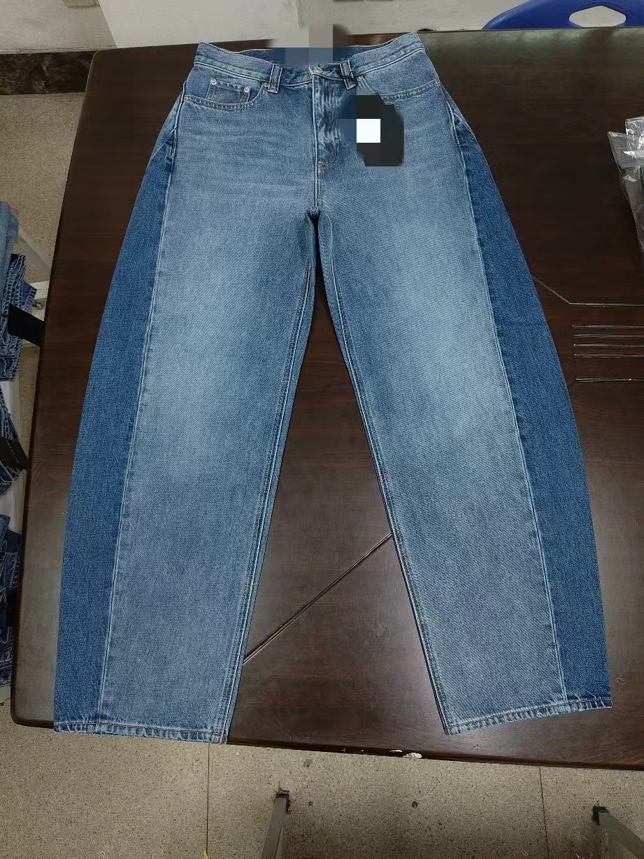 Women’s light-wash wide-leg jeans development case