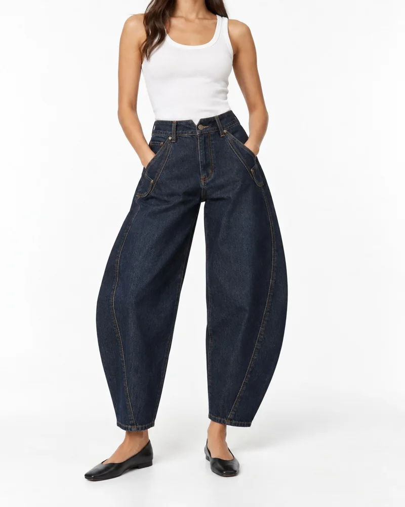Dark barrel jeans