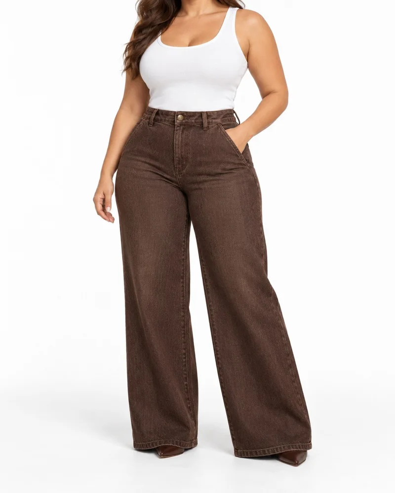 Curve Wide - Cocoa – Curvy fit jeans