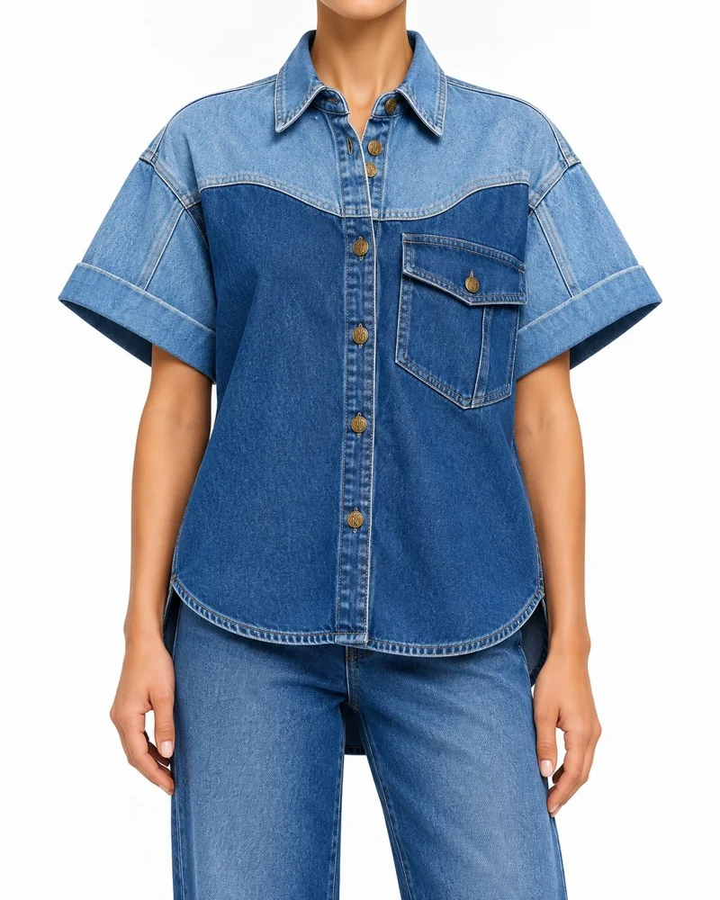 Two-Tone Denim Shirt previously produced denim style